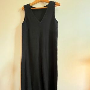 Elizabeth Suzann Polly midi in linen gauze, black M